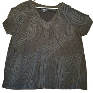 Reitman’s Black & Glitter Women's Top in Size 3X